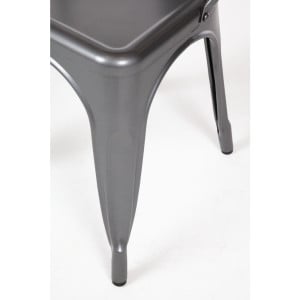 Stühle aus metallisch grauem Stahl - 4er-Set - Bolero