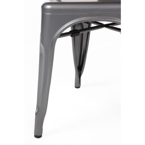 Stoelen in Metallic Grijs Staal - Set van 4 - Bolero