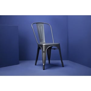 Stoelen in Metallic Grijs Staal - Set van 4 - Bolero