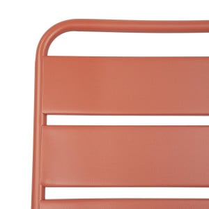 Stalen lattenstoel - Terracotta - Set van 4 - Bolero