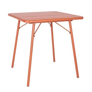 Vierkante tafel met stalen latten - Terracotta - Bolero