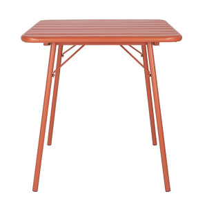 Vierkante tafel met stalen latten - Terracotta - Bolero