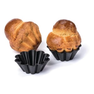 Mosselen voor Mini Anti-aanbak Brioche 75 mm - Set van 12, Matfer Bourgeat