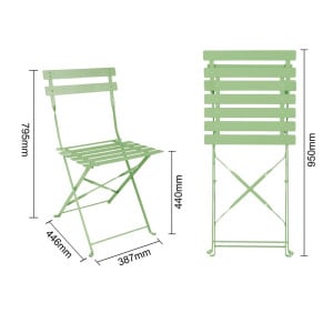 Opvouwbare Stalen Stoelen Lichtgroen - Comfort en Duurzaamheid
