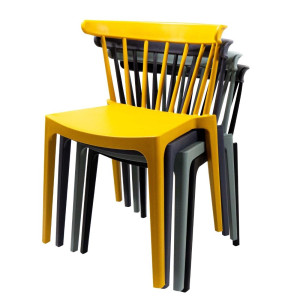 Anthrazit Polypropylen Stühle - 4er Set: Elegantes Design und dauerhafter Komfort
