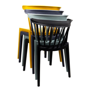 Anthrazit Polypropylen Stühle - 4er Set: Elegantes Design und dauerhafter Komfort