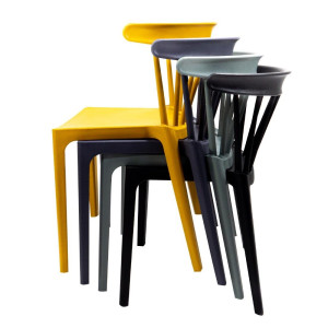 Polypropyleen Stoelen Antraciet - Set van 4: Elegant design en duurzaam comfort