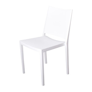 Witte stapelbare Florence polypropyleen tuinstoelen - Set van 4