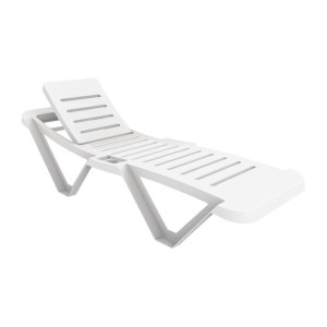 White Polypropylene Sun Loungers - Set of 4 by Resol