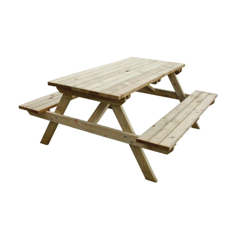 Elegante en robuuste houten picknicktafel 1,5m Elegante en robuuste houten picknicktafel 1,5m