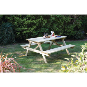 Elegante en robuuste houten picknicktafel 1,5m