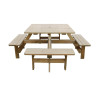 Vierkante houten picknicktafel Rowlinson 1980mm: Gezelligheid en robuustheid