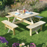Vierkante houten picknicktafel Rowlinson 1980mm: Gezelligheid en robuustheid