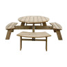 Picknicktafel van rond hout 2000mm Rowlinson: Stevig & Elegant