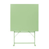 Table carrée pliante Bolero vert clair 600 mm en acier