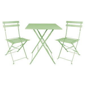 Folding square table Bolero light green 600 mm steel