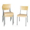Galvanisierter Holzstuhl - Set mit 4 Bolero