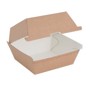 Small Compostable Hamburger Boxes 105mm: Eco-friendly solution in kraft