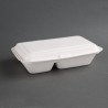 Zweikammer-Bagasse-Kompostierbare Boxen 253 mm - Packung mit 200