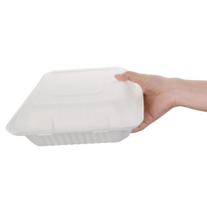 Scharnierende composteerbare Bagasse-dozen 236mm - Set van 200