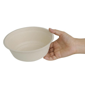 Ronde composteerbare bagasse natuurlijke kommen 950 ml - Set van 50 - Milieuvriendelijk & Elegant