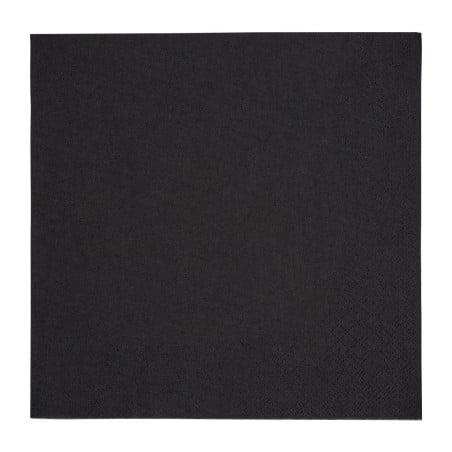 Serviettes Dîner 3 Plis Noires 400mm - Lot de 1000 - Qualité Supérieure