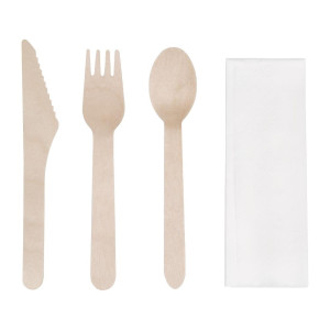 Meal Kits Wooden Cutlery Compostable - Pack of 250 eco-friendly