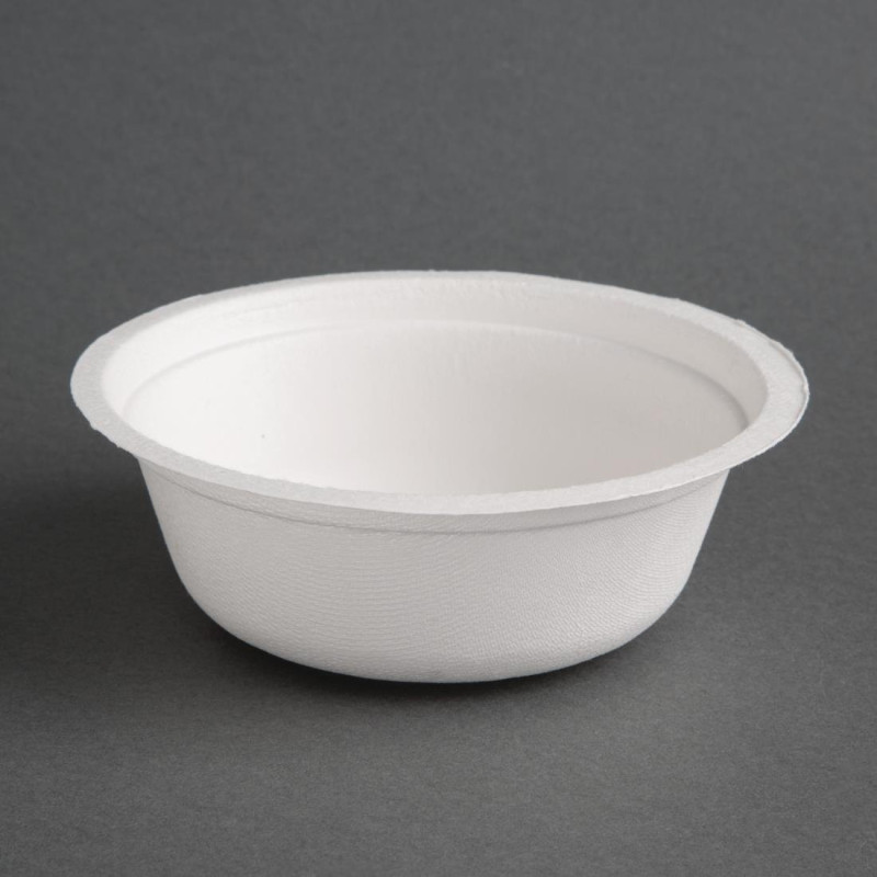 Round Compostable Bagasse Bowls 350ml - Pack of 50 Fiesta Green