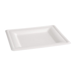 Vierkante composteerbare borden van bagasse 159mm - Set van 50