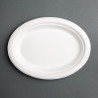 Ovale composteerbare borden van bagasse 198 mm - Set van 50, professionele kwaliteit