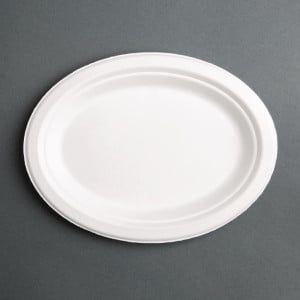 Ovale composteerbare borden van bagasse 316mm - Set van 50, Snelle levering, Hoge kwaliteit