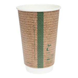 Bekers voor warme dranken Dubbelwandig Composteerbaar 455 ml - Set van 500 door Vegware