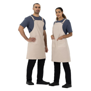 Apron Bib Cotton Gray Southside - Professional Kitchen