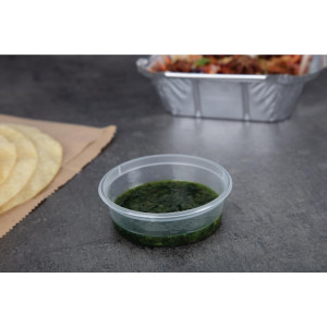 Pots à Sauce Micro-ondables 50ml - Lot 100 : Pratique et résistant en plastique transparent