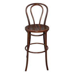 Hoher Bistrohocker Gebogenes Holz Nussbaum Außergewöhnliche Qualität
