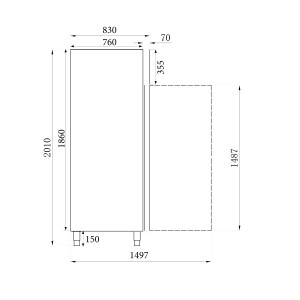 Kühlschrank aus Edelstahl GN 2/1 - 1410 L