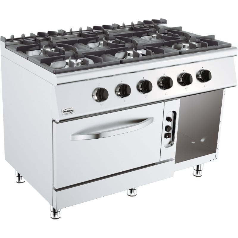 Professional Stove 700 with Gas Oven - 6 Burners - CombiSteel Professional Stove 700 with Gas Oven - 6 Burners - CombiSteel