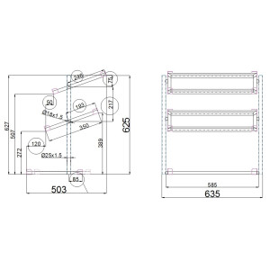 Broodmand 3 planken GN 1/1 - L 620 x D 335 mm - CombiSteel