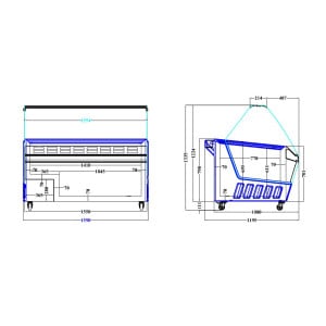 IJs Vitrine - Statisch - 16 x 5 L - CombiSteel