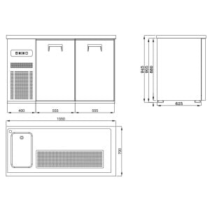 Beer Cooler with 2 Doors - Left Tap - CombiSteel