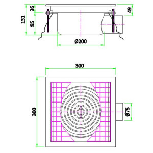 Afvoergoot - 300 x 300 mm - CombiSteel