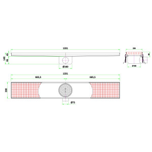 Caniveau de Sol - 1331 x 200 mm - CombiSteel