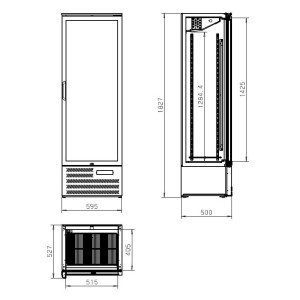 Achterbar Koelkast Zwart Hoog - 458 L - CombiSteel