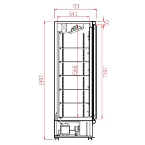 Positive Refrigerated Display Case 1 Black Door - 600 L | CombiSteel