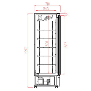 Positieve Koelvitrine 2 Deuren Zwart - 1000L | CombiSteel