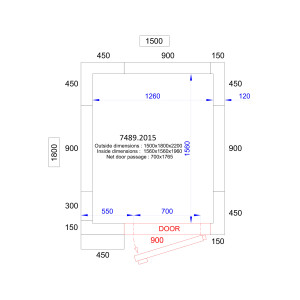 Cold Room Insulation Panel 120mm - 1500x1800x2200mm CombiSteel