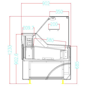 Kühlschrankvitrine Wesley 1.3 Schwarz 110 L - CombiSteel: Elegantes Design, Großes Fassungsvermögen