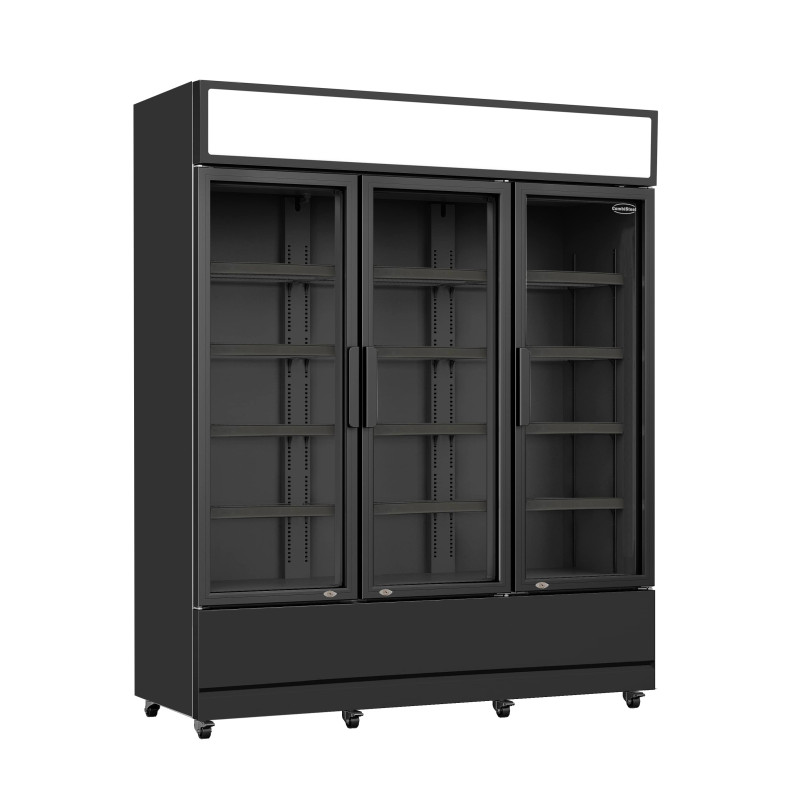 Vitrine Réfrigérée à Boissons 3 Portes Noir 1065 L CombiSteel