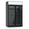 Black Drinks Display Case CombiSteel - 1000 L, Glass Doors and LED Lighting