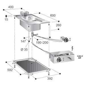 Friteuse Électrique Encastrable Drop-In - 10 L - CombiSteel